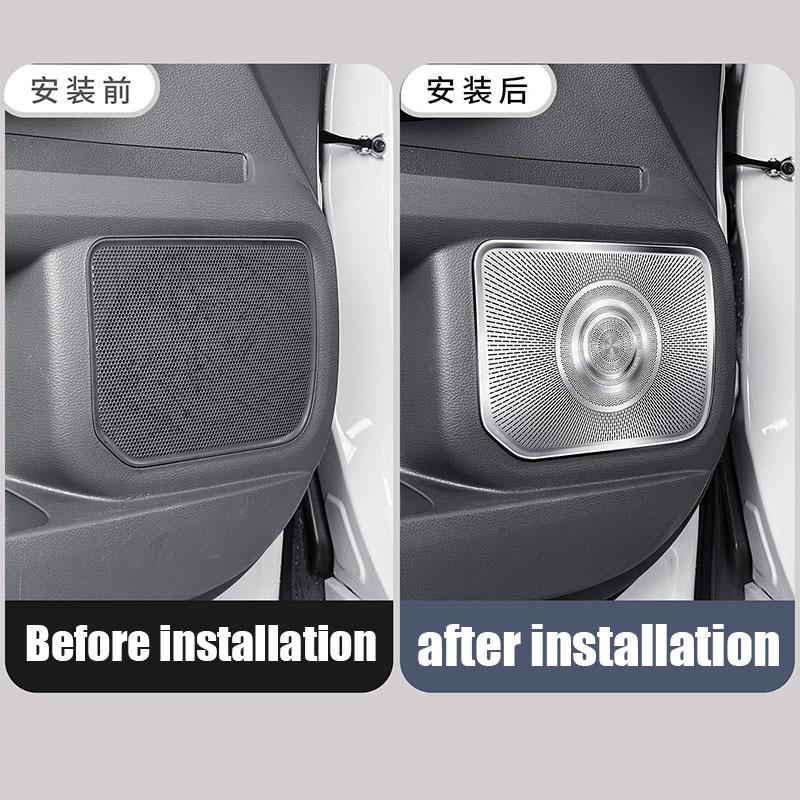 Car door audio horn cover made of stainless steel material interior modification part For Toyota Sienna XL40 2024 2025