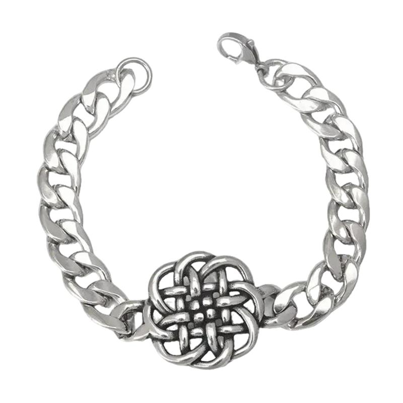 Stainless Steel Knot Chain Bracelet Sturdy Stainless Steel Irish Knot Bracelet Unique Wristband for Everyday Wear