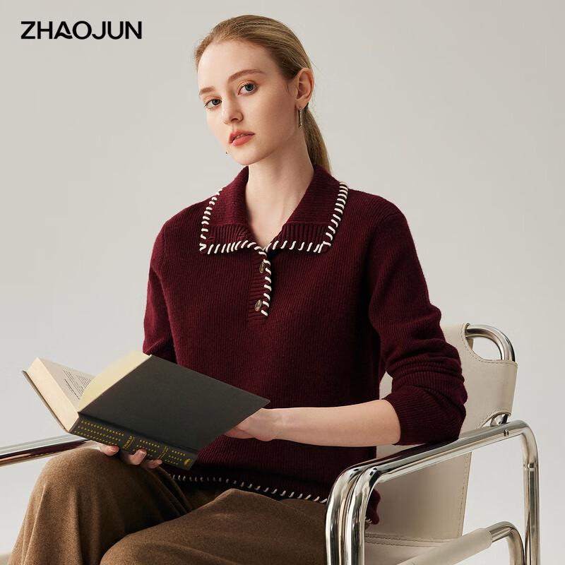 

Zhaojun Women s 100% Cashmere Color-block Knit Sweater XL