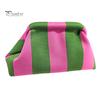 Summer Beach Clutch Women Handbag Colorblock Knitted Large Capacity Mouth Cosmetic Cellphone Color-blocked Keys Stoarge Pouch Lady Purse Compact