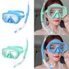 Leakproof Silicones Diving Mask Set with Foldable Dry Snorkel Adjustable Head Straps for Swimming Snorkeling Activity