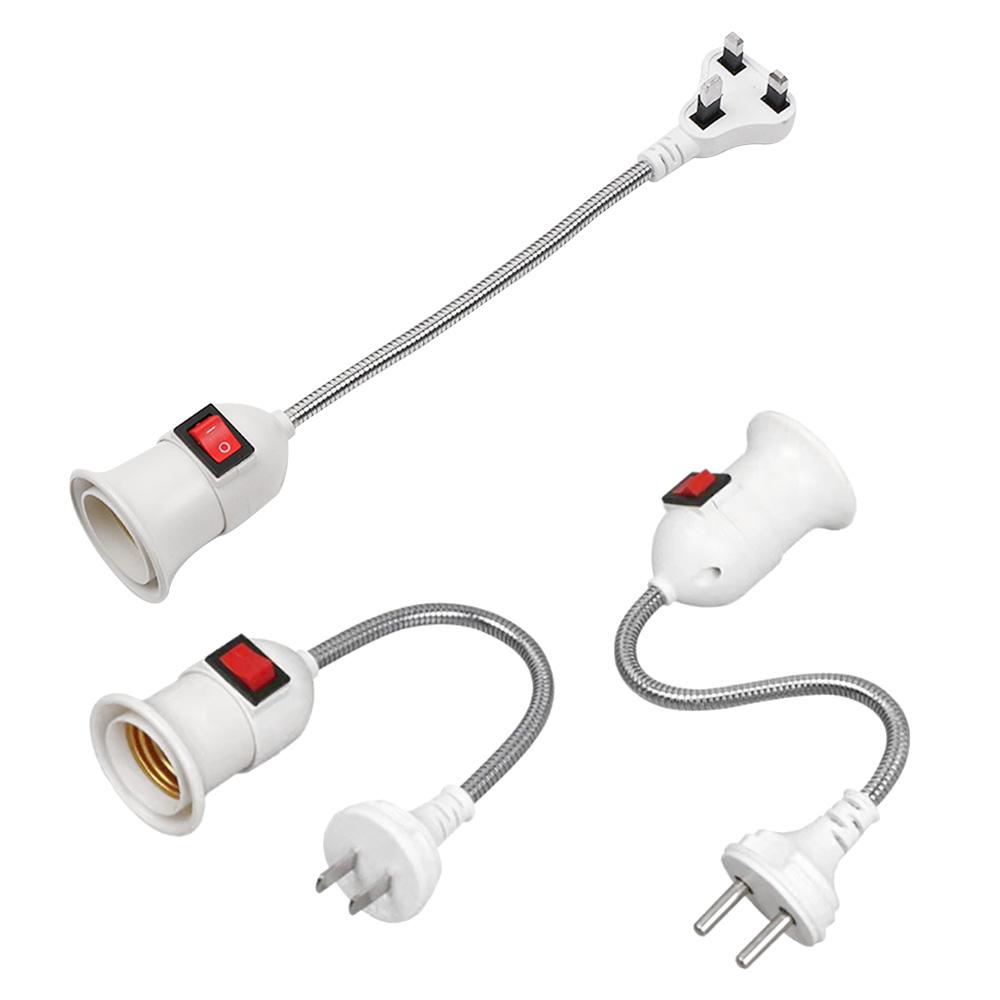 Direct Plug Swivel Lamp Head Lamp Mouth E27 Large Screw Lamp Holder Type Universal Hose with Switch