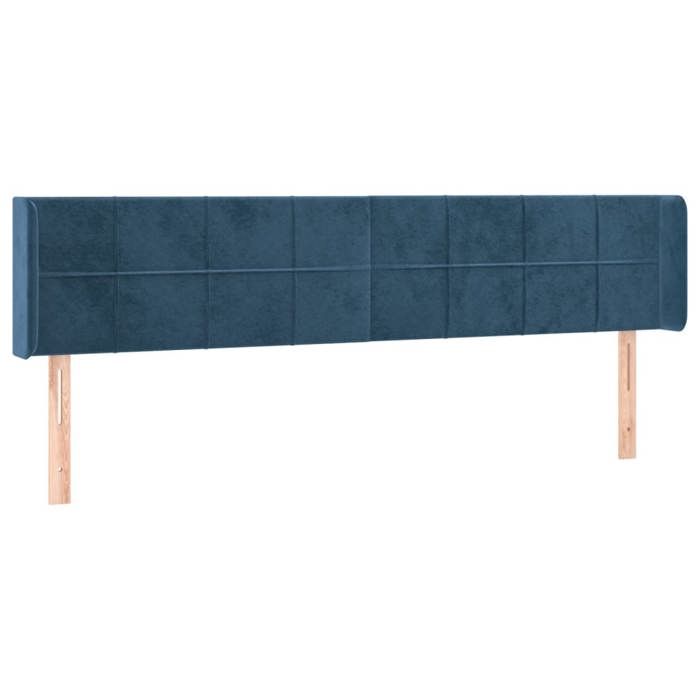VidaXL Tête de Lit à LED Meuble de Chambre à Coucher Accessoire de Lit Double Tête de Cadre de Lit Intérieur Bleu Foncé 3123294