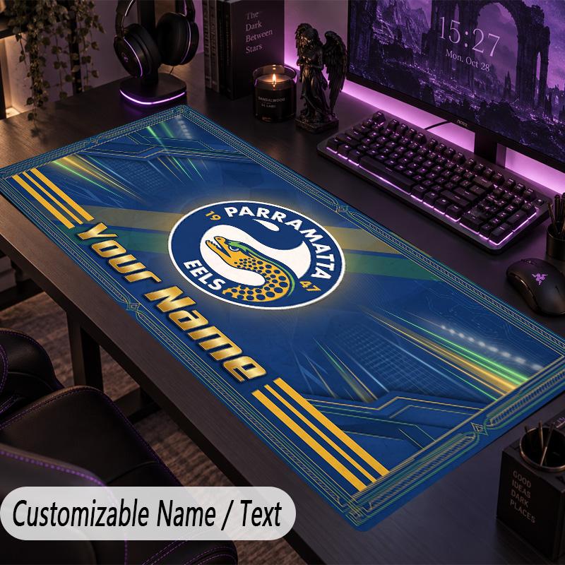 Large Mouse PadParramatta Eels Custom Name Text Personalized Desk Mat Non Slip Gaming Pad