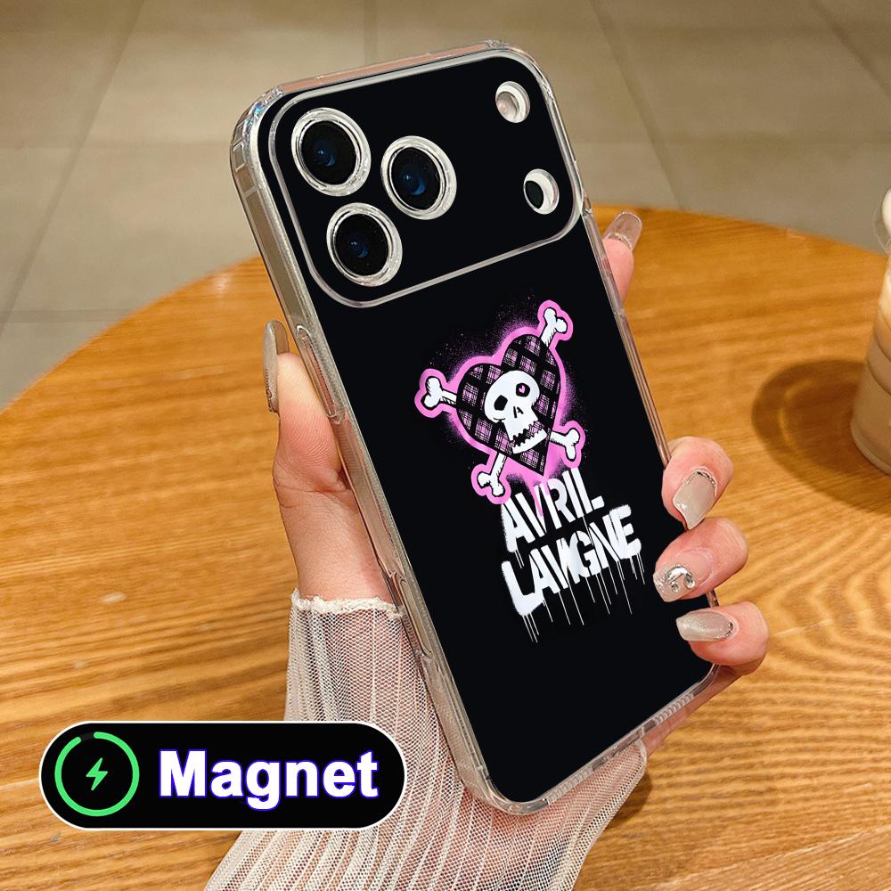 Avril Lavigne Clear TPU Magsafe Mobile Phone Case for iPhone 17 16 15 14 13 12 11 Air Pro Max Plus Mini Colorful Cover