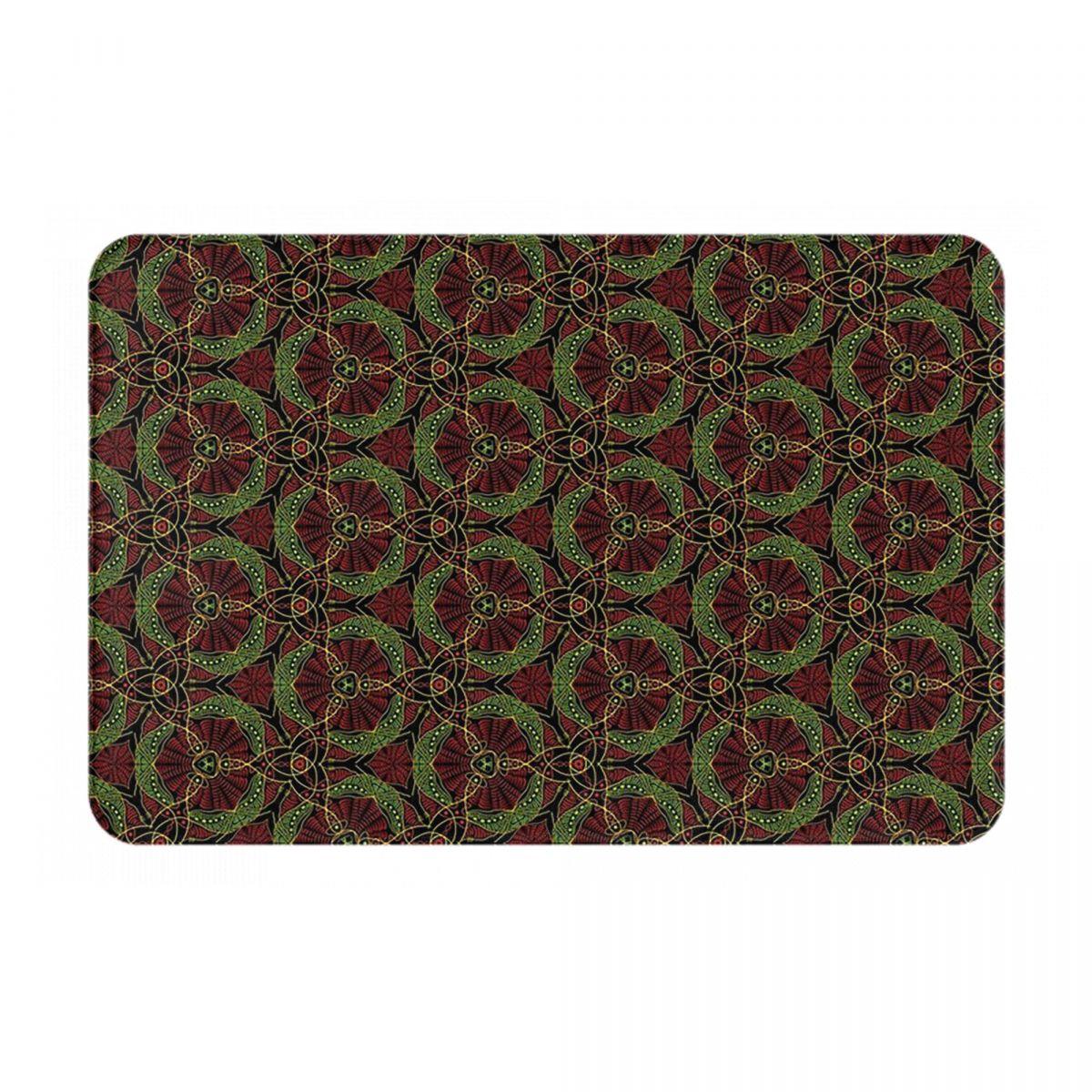 Afrikaanse Ankara Wax Print Antislip Deurmat Vloermat Water- en Oliebestendig Tapijt Vloerkleed voor Keuken Entree Huis Badkamer Voetmat Matten 60x40 cm