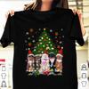 Merry Christmas Kitty Cats With SnowMan And Cardinals T Shirt S-4XL YA003