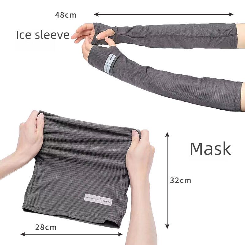 Vollgesichts- und Armmaske aus Eisseide für Herren