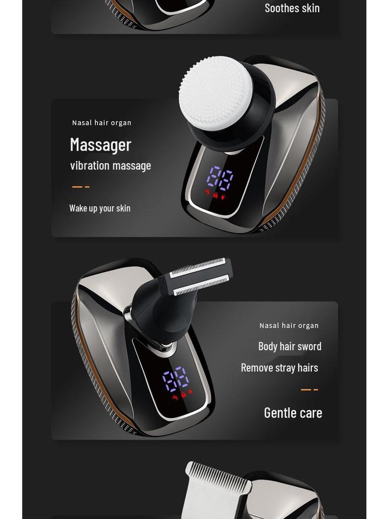 New Electric Bald Head Shaver - 7-Head Razor & Hair Clipper for Men