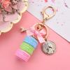 Schöner Macaron-Kuchen Eiffelturm Lebensmittel Schlüsselanhänger Schleife Autoschlüsselanhänger Tasche Geldbörse Anhänger Lebensmittel Kuchen Macaron Schlüsselanhänger
