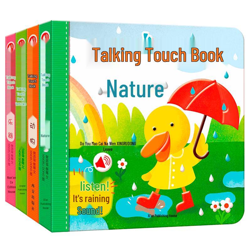 Interactive Touch and Sound Books for Early Learning (4-Book Set)