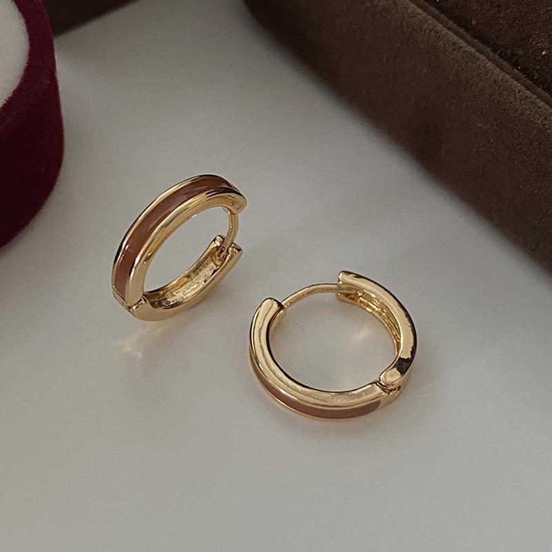 Butterfly Stud Earrings Maillard Geometric Design Niche Earrings French Retro Drip Glaze Earrings Women