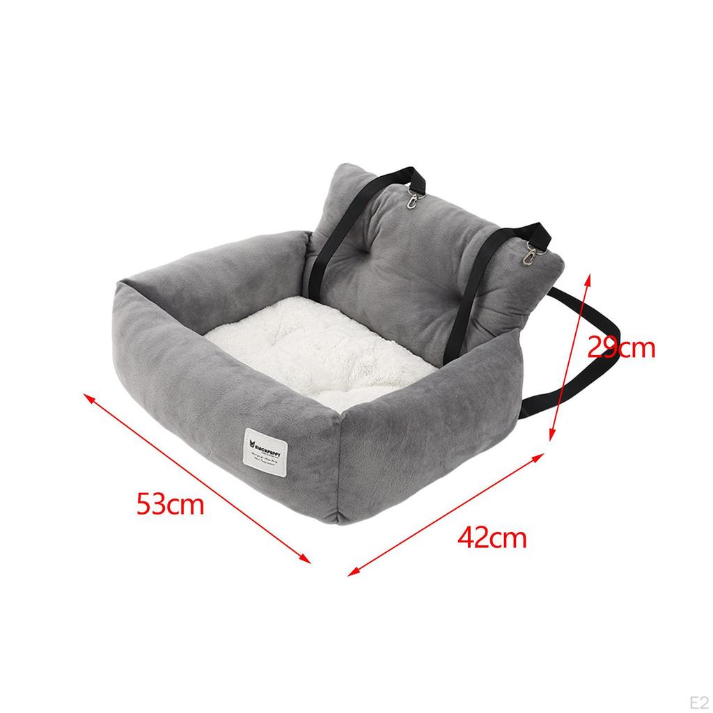 Cozy Pet Car Seat for Small Pets - Simple Setup, Plush Gray Fabric