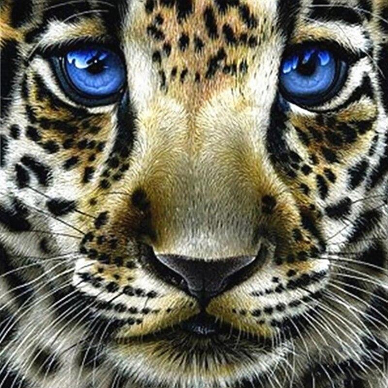 New 5D DIY Diamond Painting Tiger Diamond Embroidery Animal Cross Stitch Full Round Drill Crafts Home Decor Manual Gift