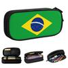Creative Brazil Flag Pencil Cases Pencilcases Pen for Student Large Storage Bag Office Gifts Stationery