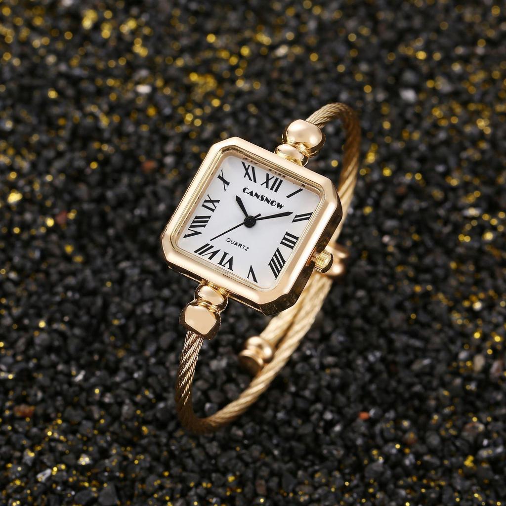 CANSNOW Luxury Fashions quare Watch For Women Bracelet Creative Girl Student Quartz Wristwatches Gift