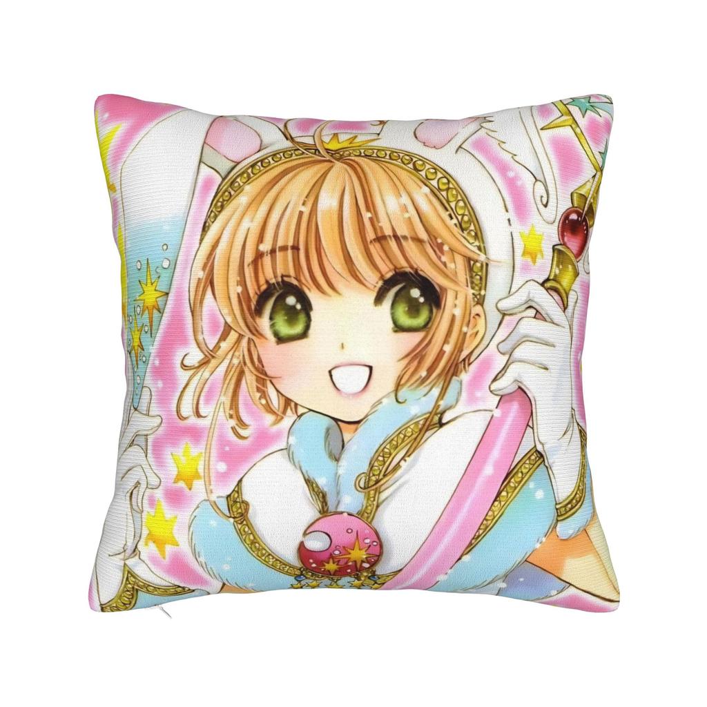 Cardcaptor Sakura Flower Pillowcase Polyester Cushion Cover Decoration Anime Cartoon Pillow Case Cover Home Wholesale 45*45cm