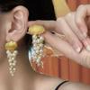 Seaside Resort Style Shell Tassel Earrings Fashionable Light Luxury Earrings for Women