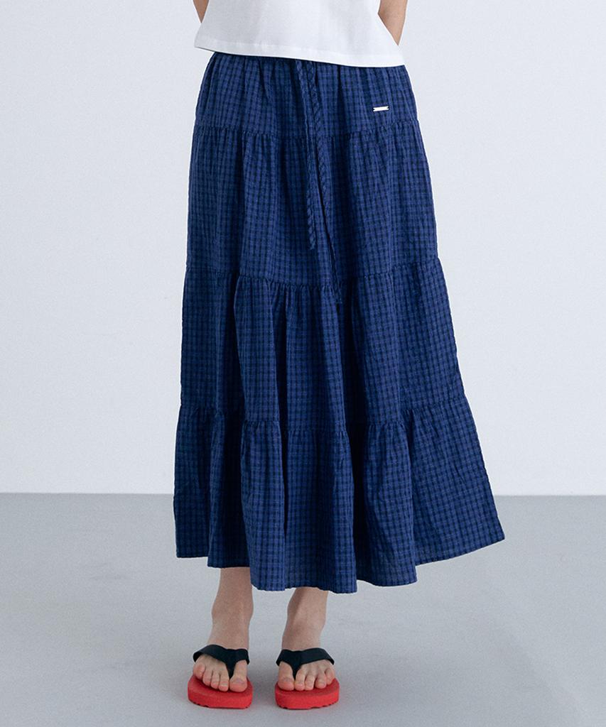 Cloet Check Tiered Long Skirt + 2 Colors