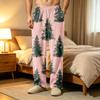 Men's Corduroy Print Pajama Pants with Pockets Casual Sleepwear Bottoms