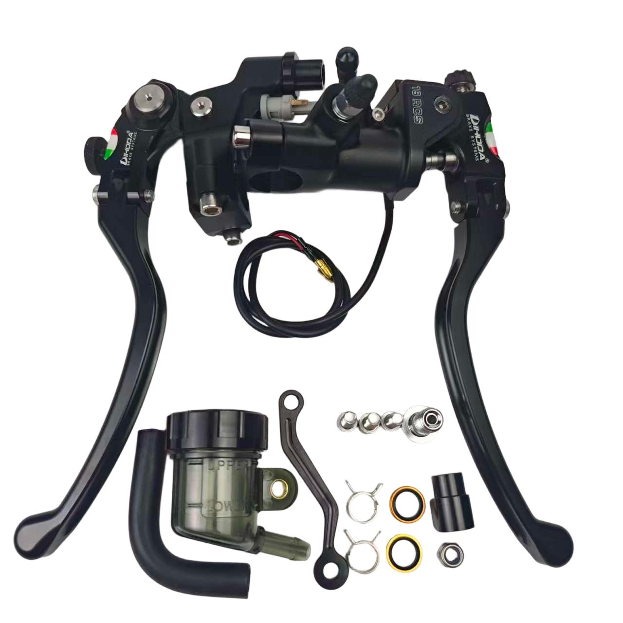 

19RCS Radial Brake Hydraulic Clutch Master Cylinder Kit CNC Aluminum 7/8 Handlebar Mount Universal Fit for Sport Bikes чёрный