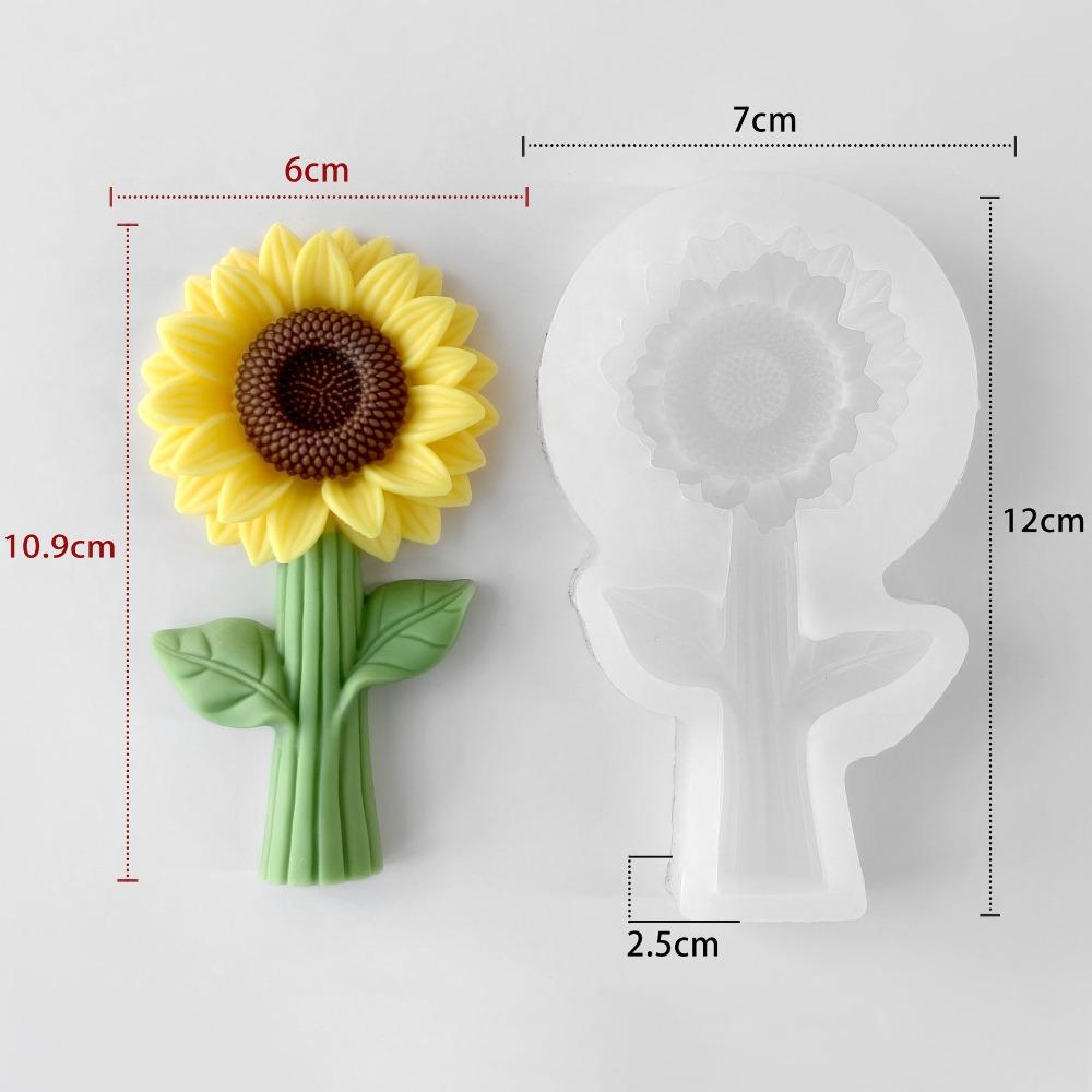 New Sunflower Aromatherapy Candle Mold Silicone Reusable Plaster Mold DIY 3D Resin Mold Home Decor