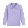 Kinder Langarm Baumwollhemd mit Kragen für Schuluniform T-Shirt