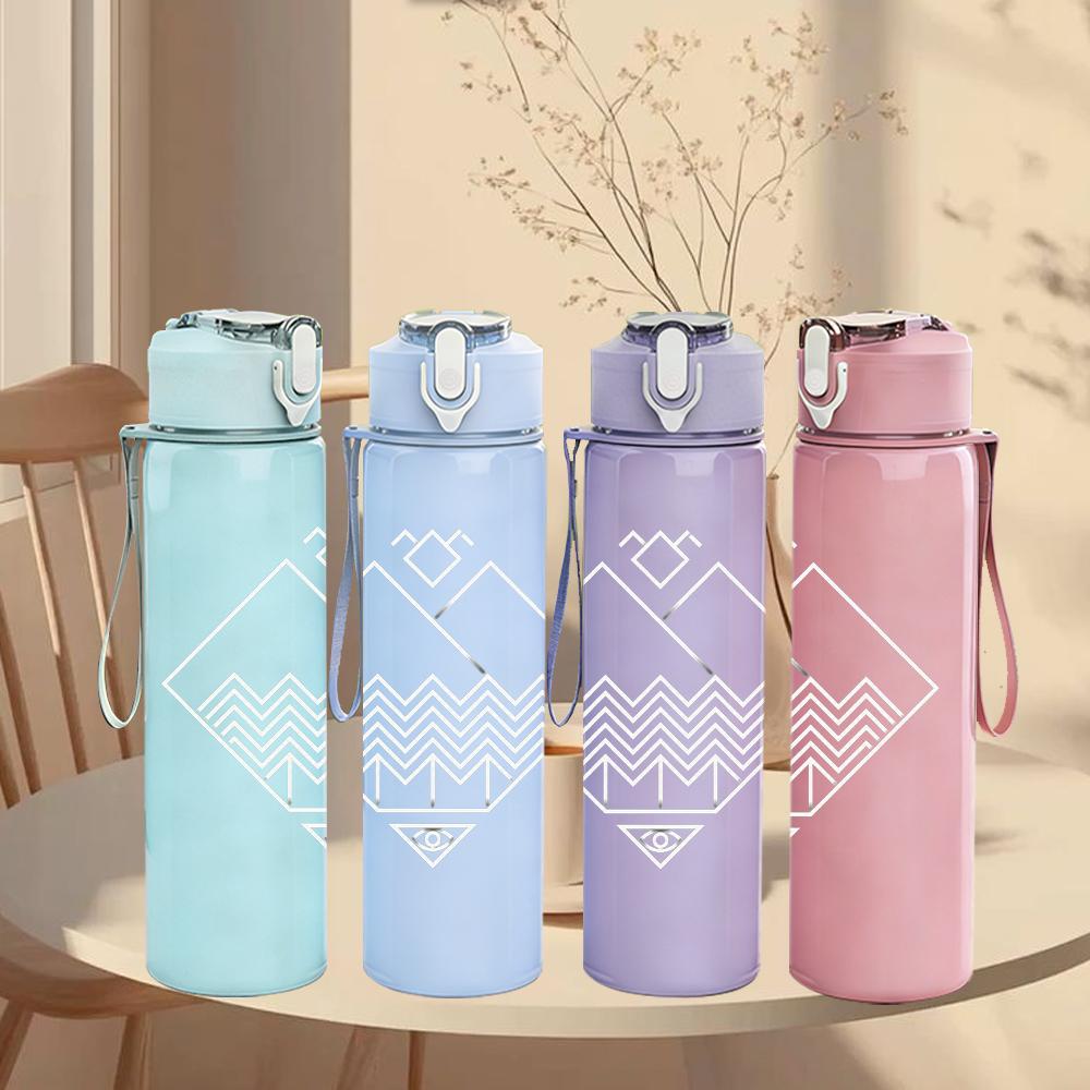 1PC Blank Distressed White Minimalist Print 750ml Portable Sports Water Bottle Leakproof Gym Outdoor Travel Drink Cup