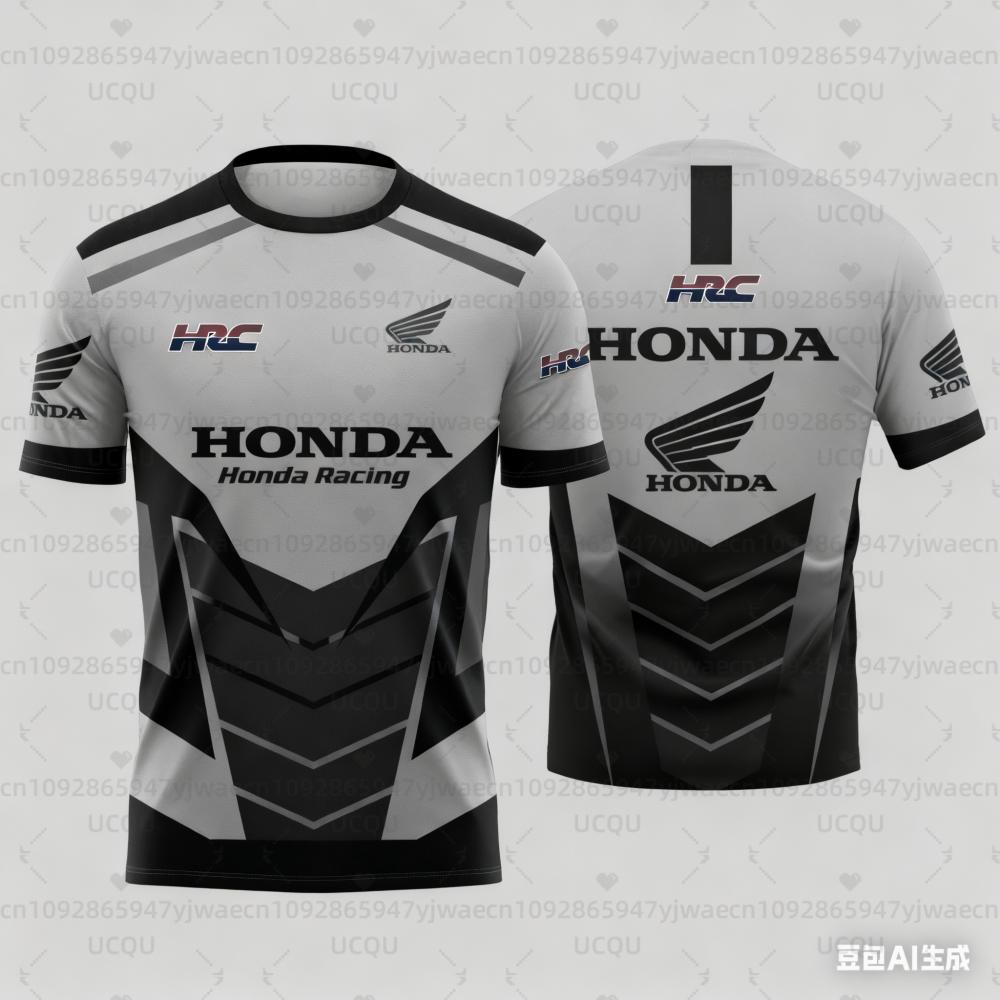 ETST0012 Honda Quick Dry Racing Heren Geometrisch 3D Print Motorrijder Jersey Sportkleding Korte Mouw Lichtgewicht Buiten T-shirt 5XL