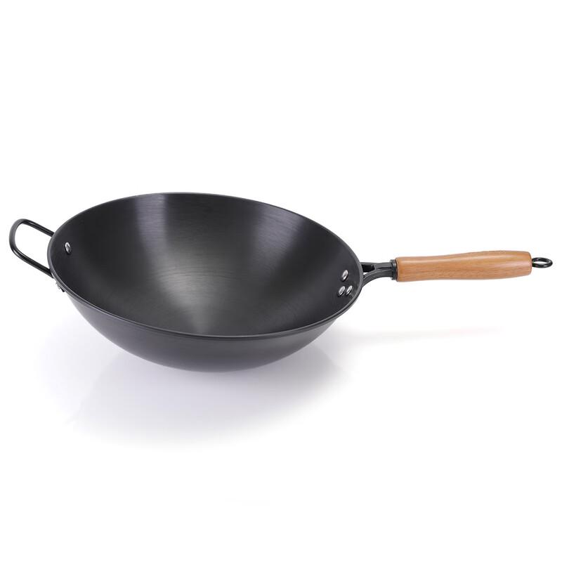 ZISIZ 34cm Round-Bottom 316 Stainless Steel Wok
