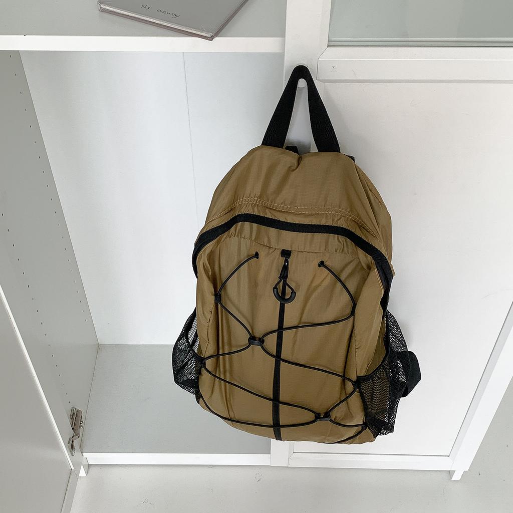 Korean Casual Style Nylon Backpack for Women's Travel, Lightweight Design, Niche, Large Capacity Student Outdoor Hiking Bag