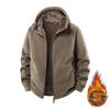 Mens Hooded Fleece Jacket Warm Thick Lined Casual Outerwear Winter Daily Wear