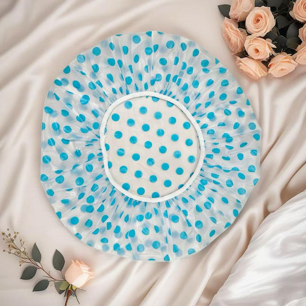 "Assorted PE Shower and Hair Care Caps for Children, Girls, Adults"