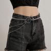 Aluminum alloy exaggerated ring alloy accessories body chain, women's sexy metal waist chain