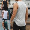 Men Vest Solid Color Sleeveless Polyester Summer Fitness Top for Sports