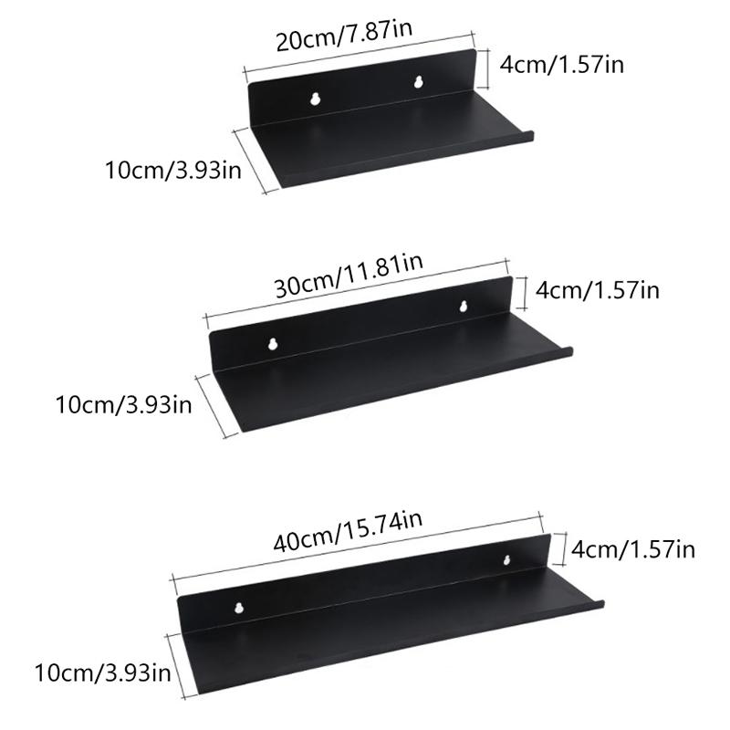 Aluminum Alloy Living Room Floating Shelves No Drilling Bedroom Decoration Wall Shelves Bathroom Storage Rack
