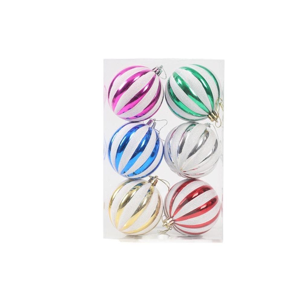6pcs Creative Christmas Ball Set Plastic Hanging Ornament Christmas Tree Pendant Wedding