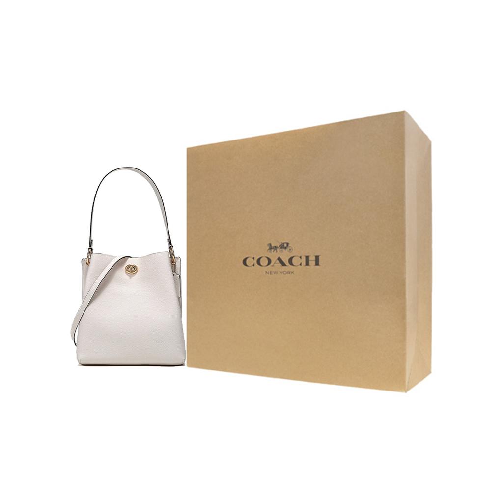 Coach Charlie 26 Adjustable Detachable Shoulder Strap Polished Pebble Leather Bucket Bag Crossbody Shoulder Bag Medium Women bags 55200-GDHA