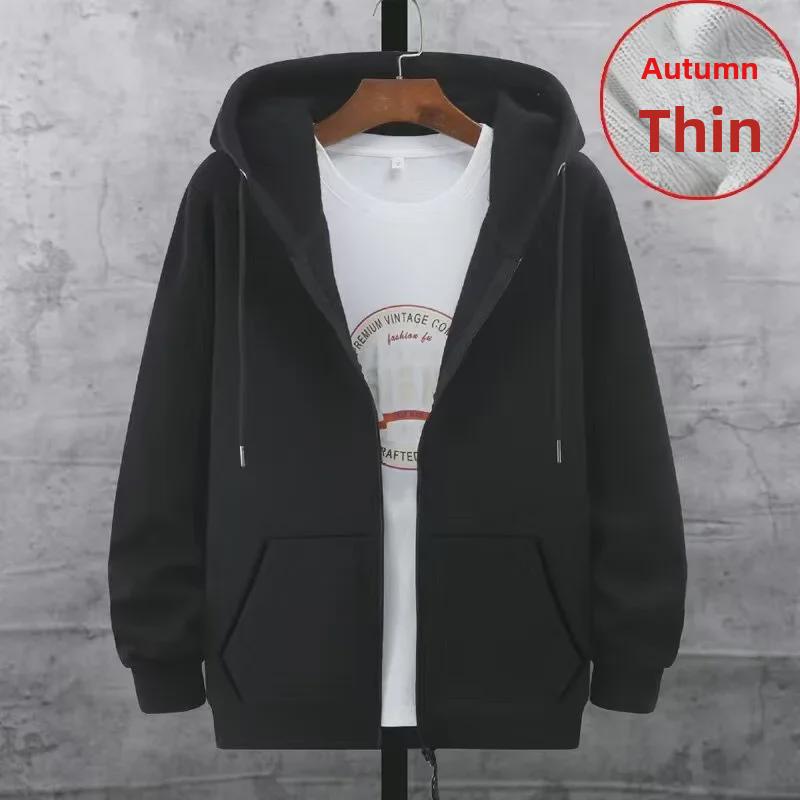 Men's 2023 Korean Style Loose Jacket with Plus Velvet – Trendy Sweater Top for Spring and Autumn Casual Wear