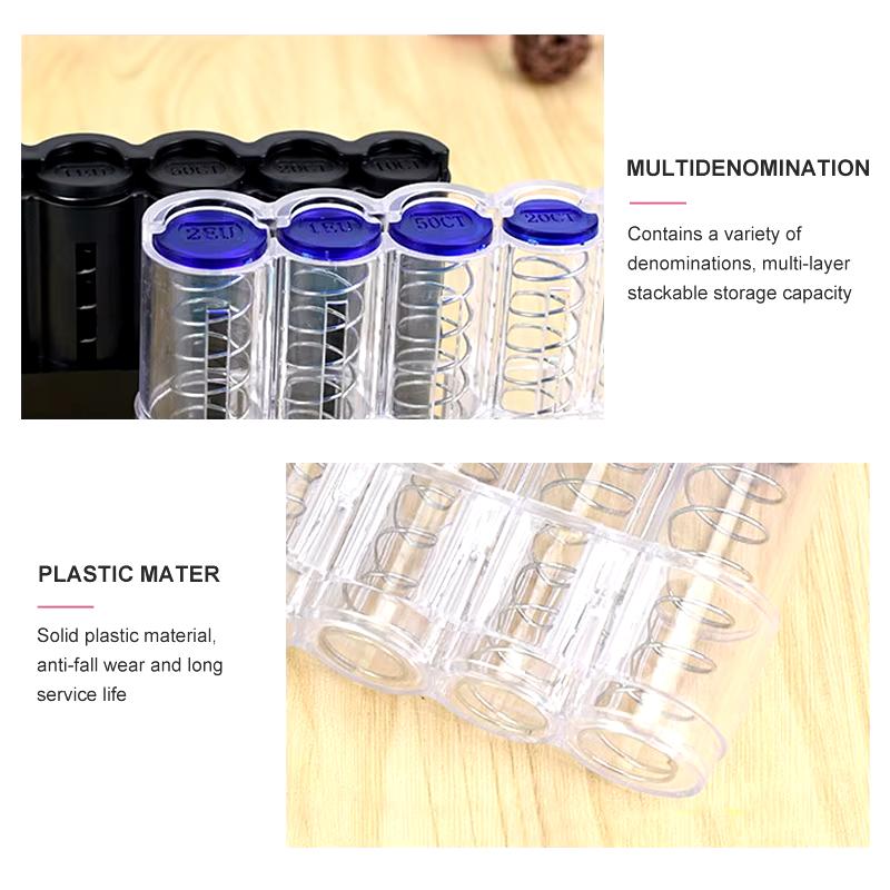 Quarter Euro Coins Purse Storage Box Spring Coin Dispenser Coin Holder Case High Quality Wallet Holders Portable Money Boxes
