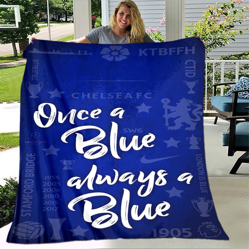 1pc Blanket - Chelsea FC logo Print Design, Lightweight Blanket for Sofa, Bed- Soft &Warm, Gift for All Seasons