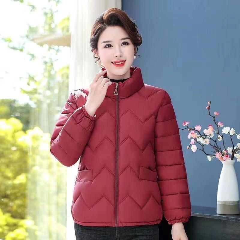 Winter Mom Down Cotton Coat Short Stand Up Collar Coat Women's Korean Edition Thick Loose Down Cotton Jacket