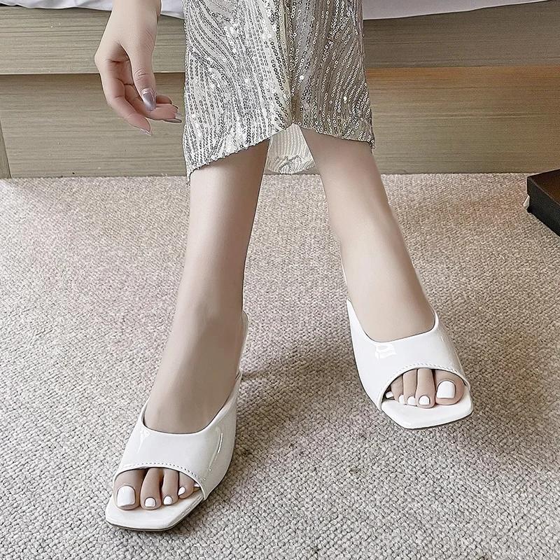 Fashion 2025 Summer Fashion Fish Mouth Thin Heel Shoes for Women Sexy Open Toe High Heels Sandals Ladies Mature Plu Size Shoes for Woman