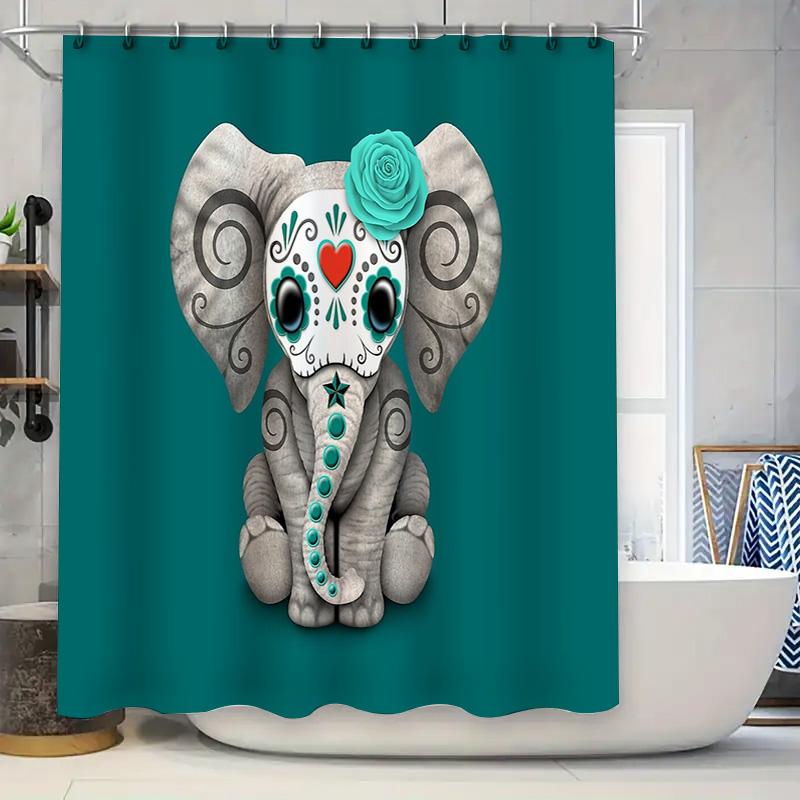 

Vintage Skull Shower Curtain Gothic Horror Halloween Home Decor Tapestry Washable Bathroom Set Spooky Dia De Los Muertos Wall Ha W60H190(CM)-1 Pcs