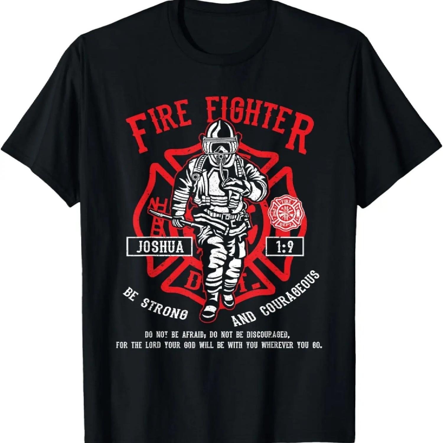 Bible Verse Christian Fire Fighter Shirt XXXXXL чёрный
