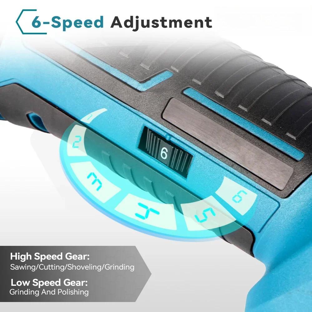 20000PM Cordless Multifunction Oscillating Tool 6 Level Vibration Woodworking Tool Electric Decoration Trimmer
