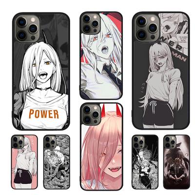 Power Chainsaw Man Phone Case for iPhone 11 12 13 14 Pro Max Mini XR XS SE 2020 6 7 8 Plus Samsung S21 S22 Coque Fundas