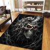 Dark Street Skull Pattern Square Carpet,Area Rug,Carpet Rug for Living Room Bedroom Sofa Playroom Decor,Non-slip Floor Mat,Holiday Birthday Gifts