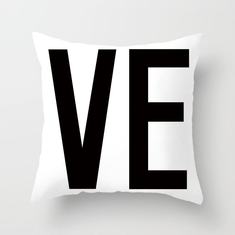 Modern Simple Style Letter Pattern Pillowcase Wedding MRSMR Couple Peach Leather Velvet Pillowcase
