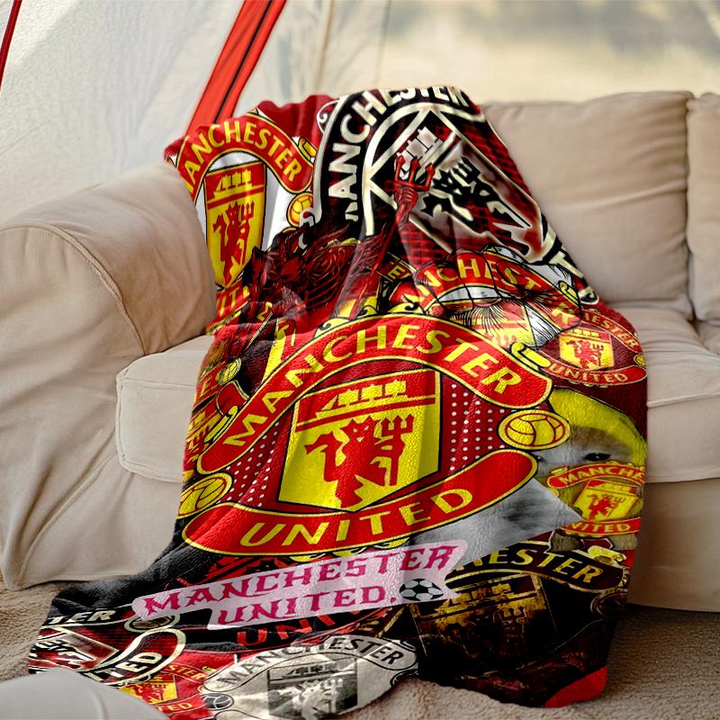 Manchester United Manchester City Blanket Lightweight Print Throw Blanket For Couch, Bed, Car, A Heartfelt Gift for Your Family and Friends